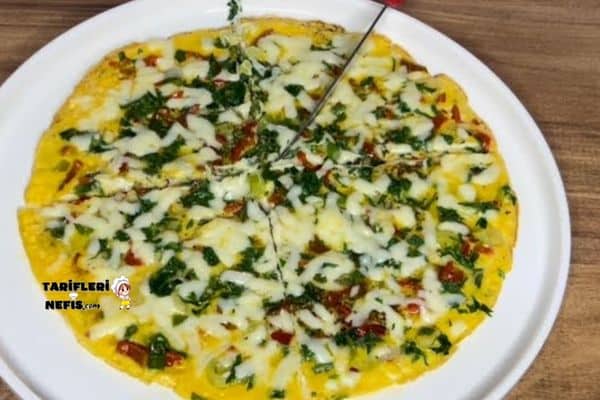 10 Dakikada Sebzeli Kaşarlı Omlet