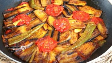 Az Yağlı Domatesli Patlıcan Kızartması Tarifi