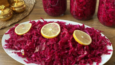 Limonlu ve sirkeli lokanta usulü mor lahana turşusu