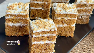 Kahve dükkanlarındakinden daha lezzetli ev yapımı havuçlu fındıklı kremalı kek