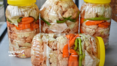 Lahana, karnabahar, havuç ve biberden yapılmış ev yapımı karışık sebze turşusu